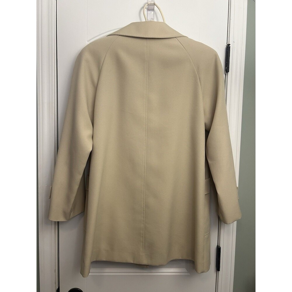 Vintage Beige Button Front Car Coat Women’s Classic Tailored Jacket With Pockets - Picture 3 of 16